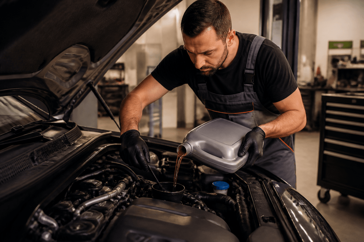 Revizie auto — schimb ulei și filtre la service